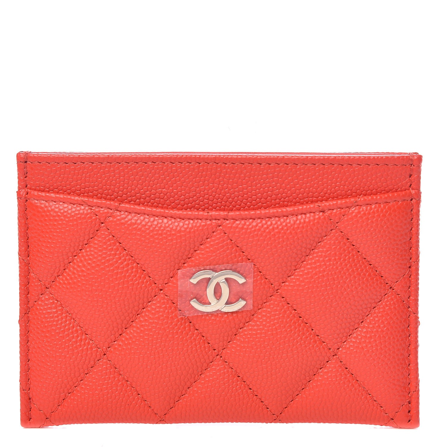 Chanel Caviar Quilted Card Holder Red 1 of 9
