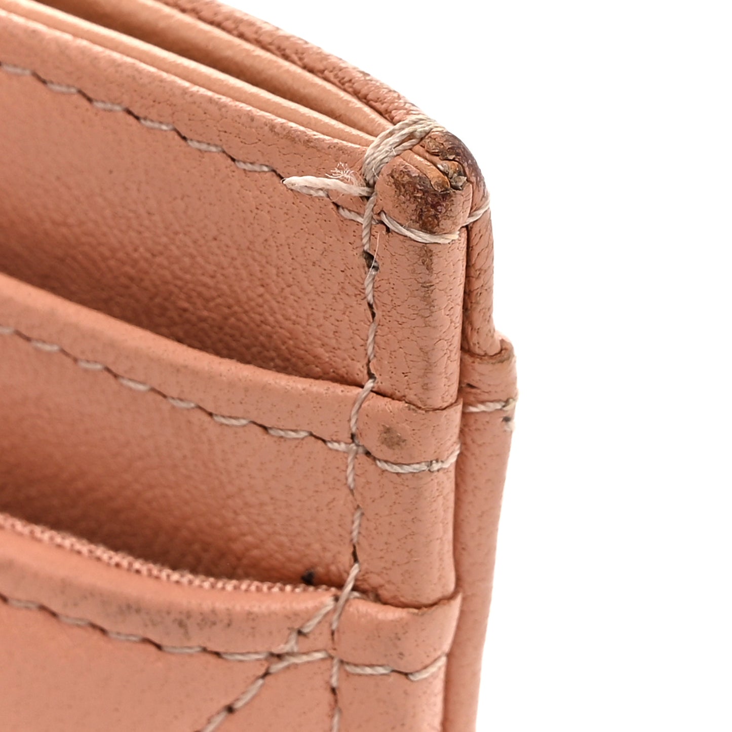 Lambskin Quilted Chanel 19 Card Holder Brown
