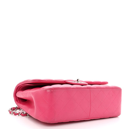 Chanel Lambskin Quilted Jumbo Double Flap Dark Pink 4 of 14