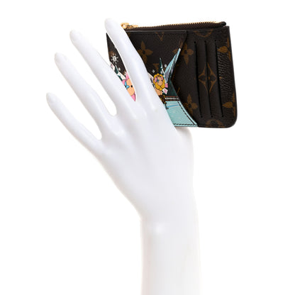 Louis Vuitton Monogram 2023 Christmas Animation Alpine Zipped Romy Card Holder Pink 2 of 7