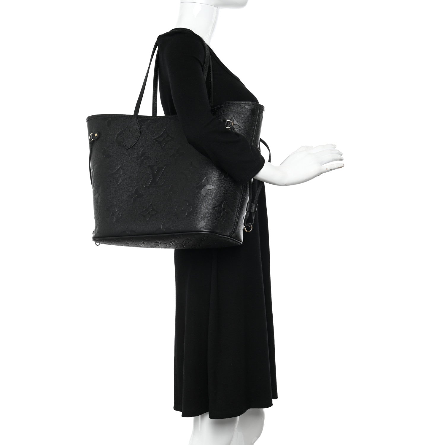 Louis Vuitton Empreinte Monogram Giant Neverfull MM Black 2 of 11