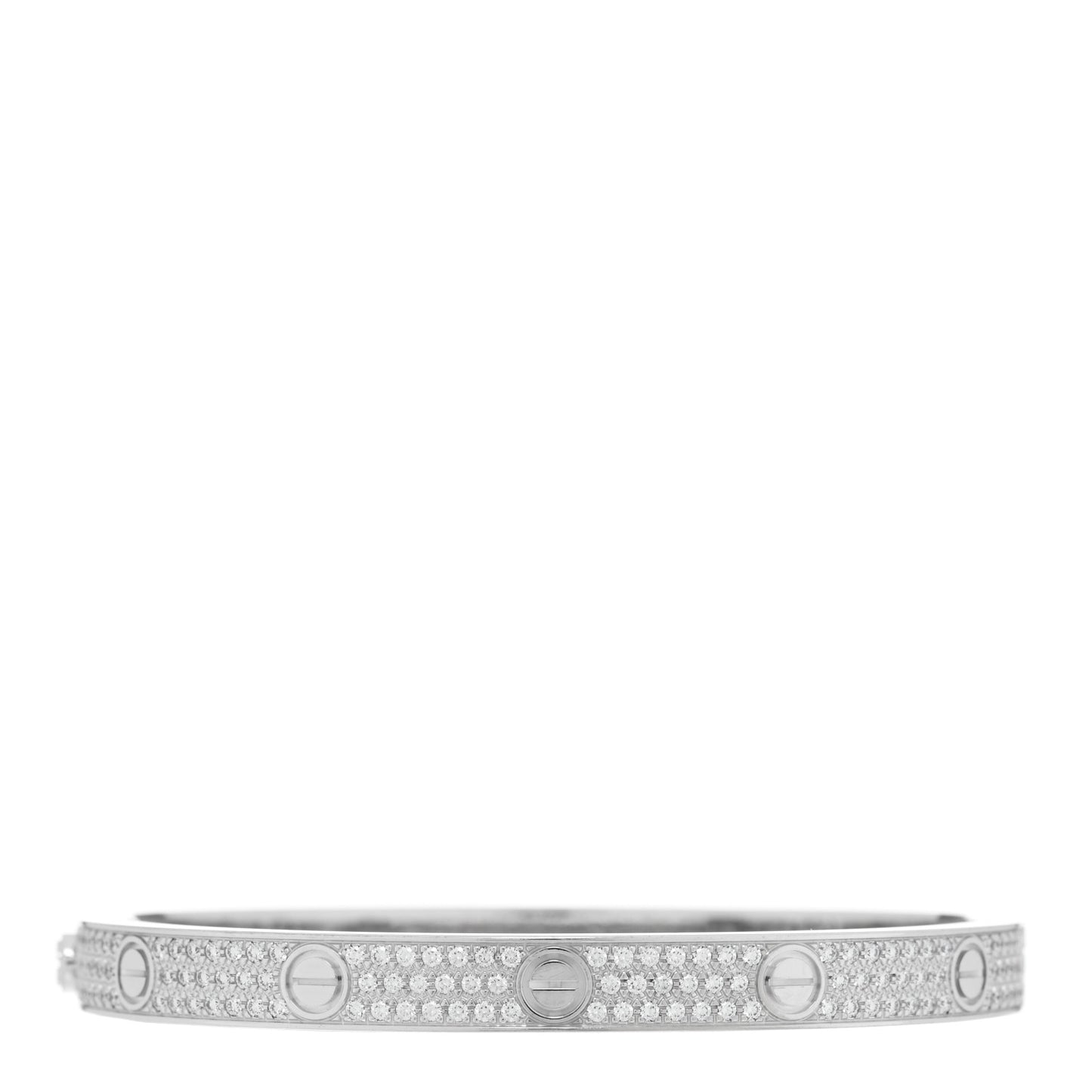 18K White Gold Diamond LOVE Paved Bracelet 19