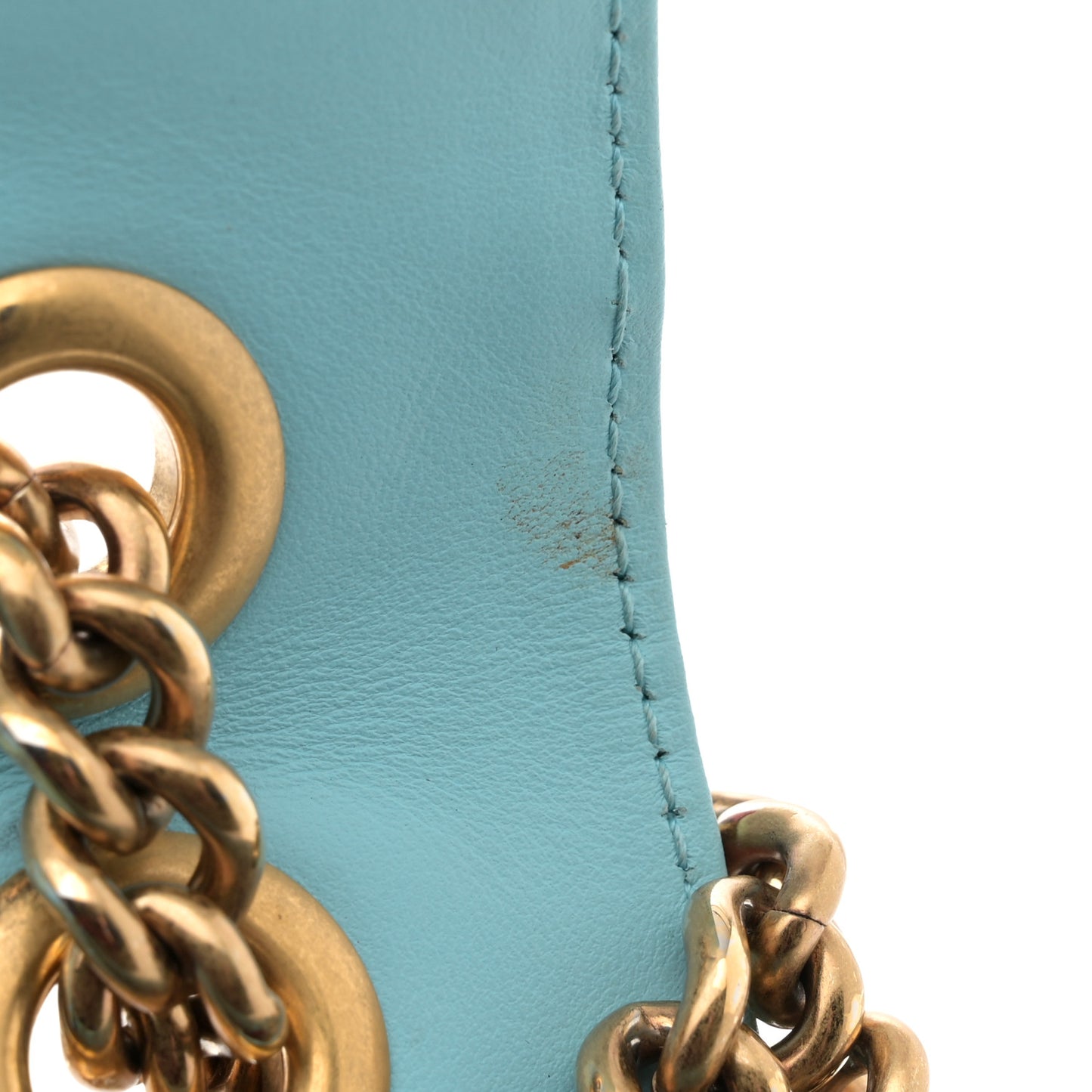 X UNSKILLED WORKER Calfskin Matelasse Flora Painted Small GG Marmont Shoulder Bag Cloudy Blue Multicolor