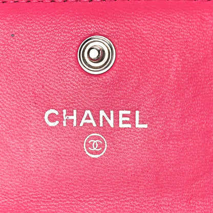 Chanel Lambskin Quilted Flap Card Holder Dark Pink 5 of 14