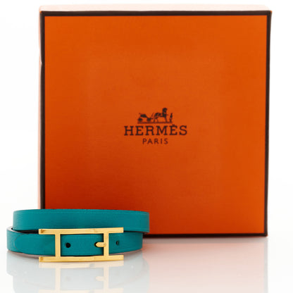 Hermes Swift Behapi Double Tour Bracelet XS Malachite Black 8 of 8