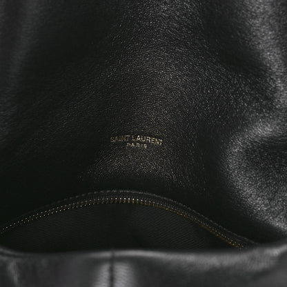 Saint Laurent Lambskin Quilted Medium Loulou Puffer Monogram Chain Satchel Black 6 of 11