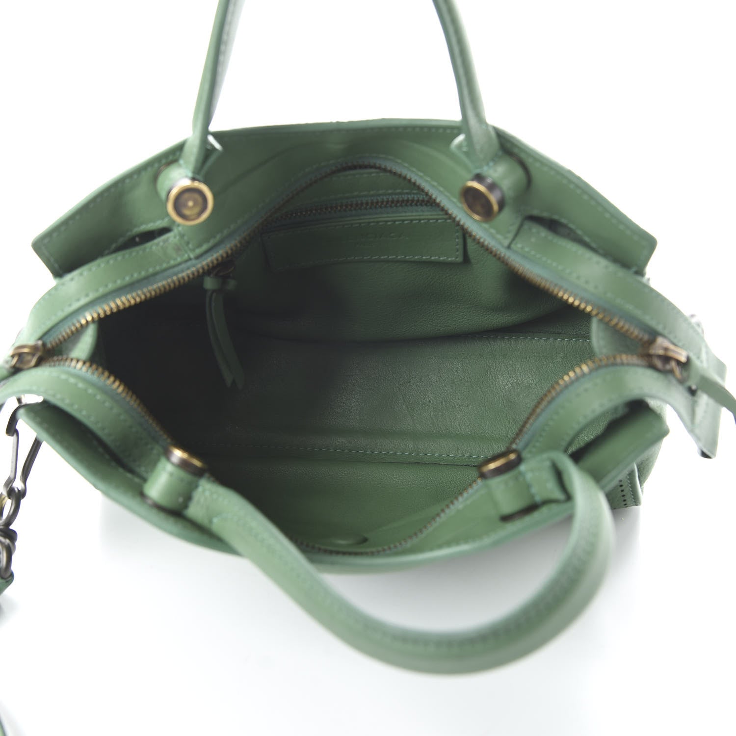 Balenciaga Chevre Perforated Blackout Hardware Nano City Green 5 of 12