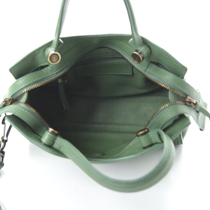 Balenciaga Chevre Perforated Blackout Hardware Nano City Green 5 of 12