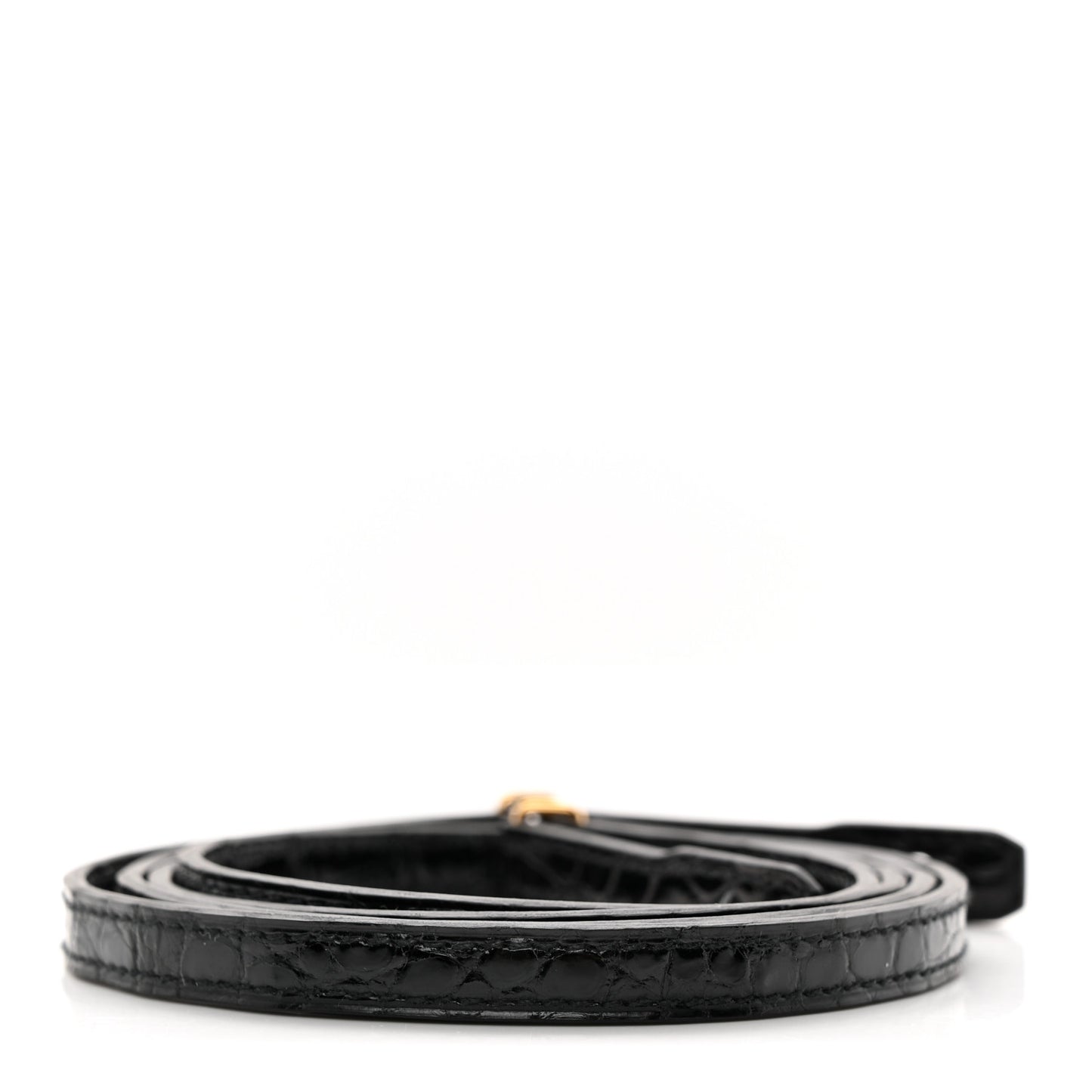 Shiny Alligator Constance Long Wallet To Go Strap Black