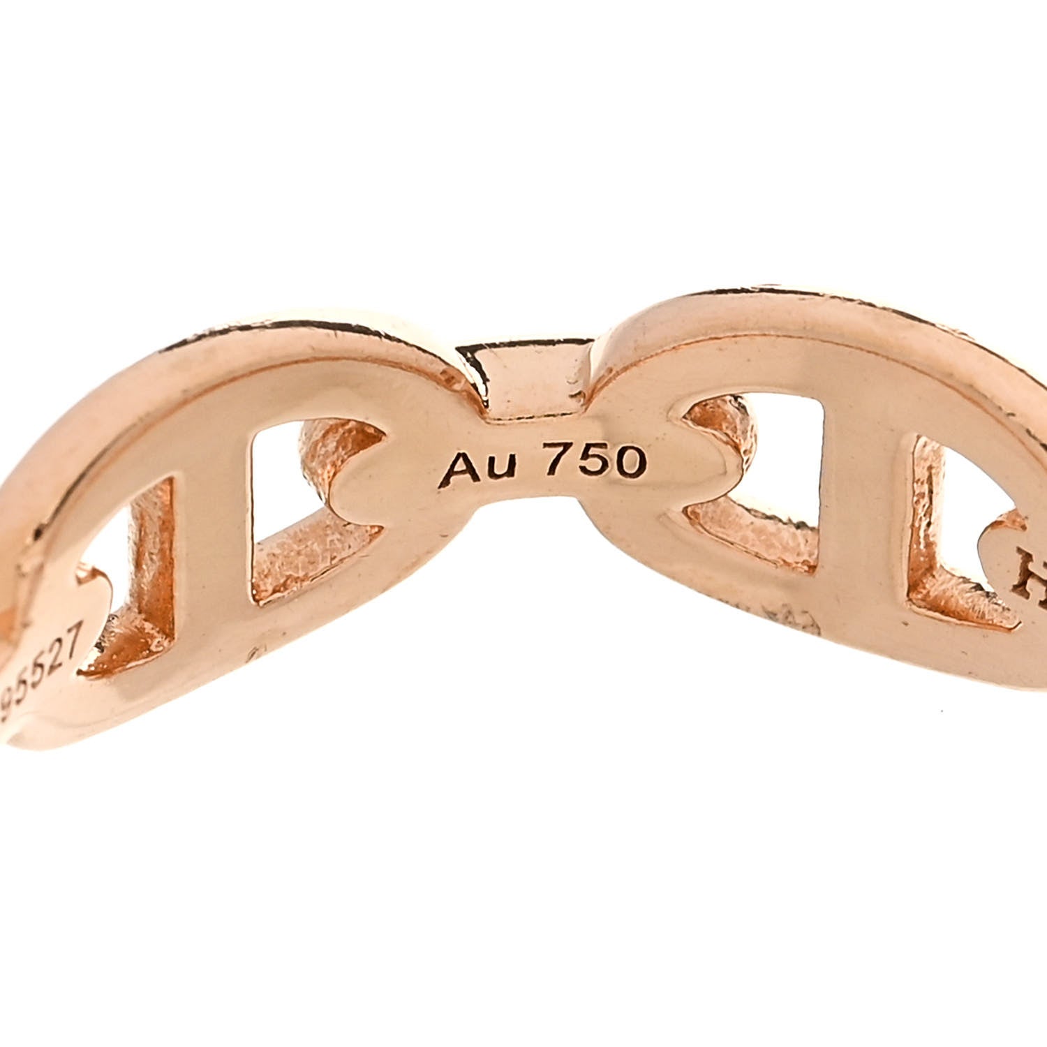 Hermes 18K Rose Gold PM Chaine d'Ancre Enchainee Ring 52 6 8 of 9