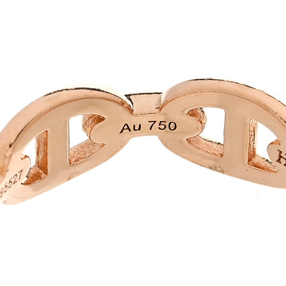 Hermes 18K Rose Gold PM Chaine d'Ancre Enchainee Ring 52 6 8 of 9
