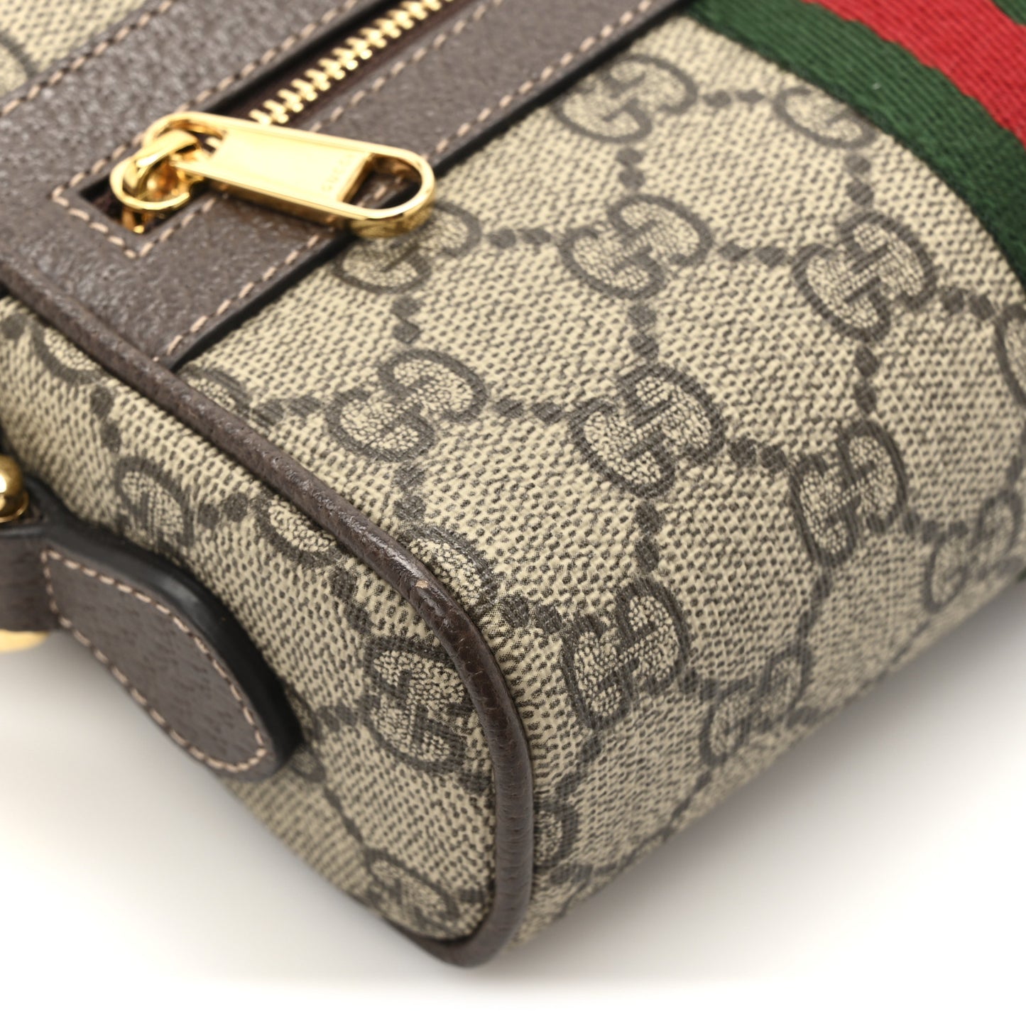 GG Supreme Monogram Web Mini Ophidia Shoulder Bag Brown