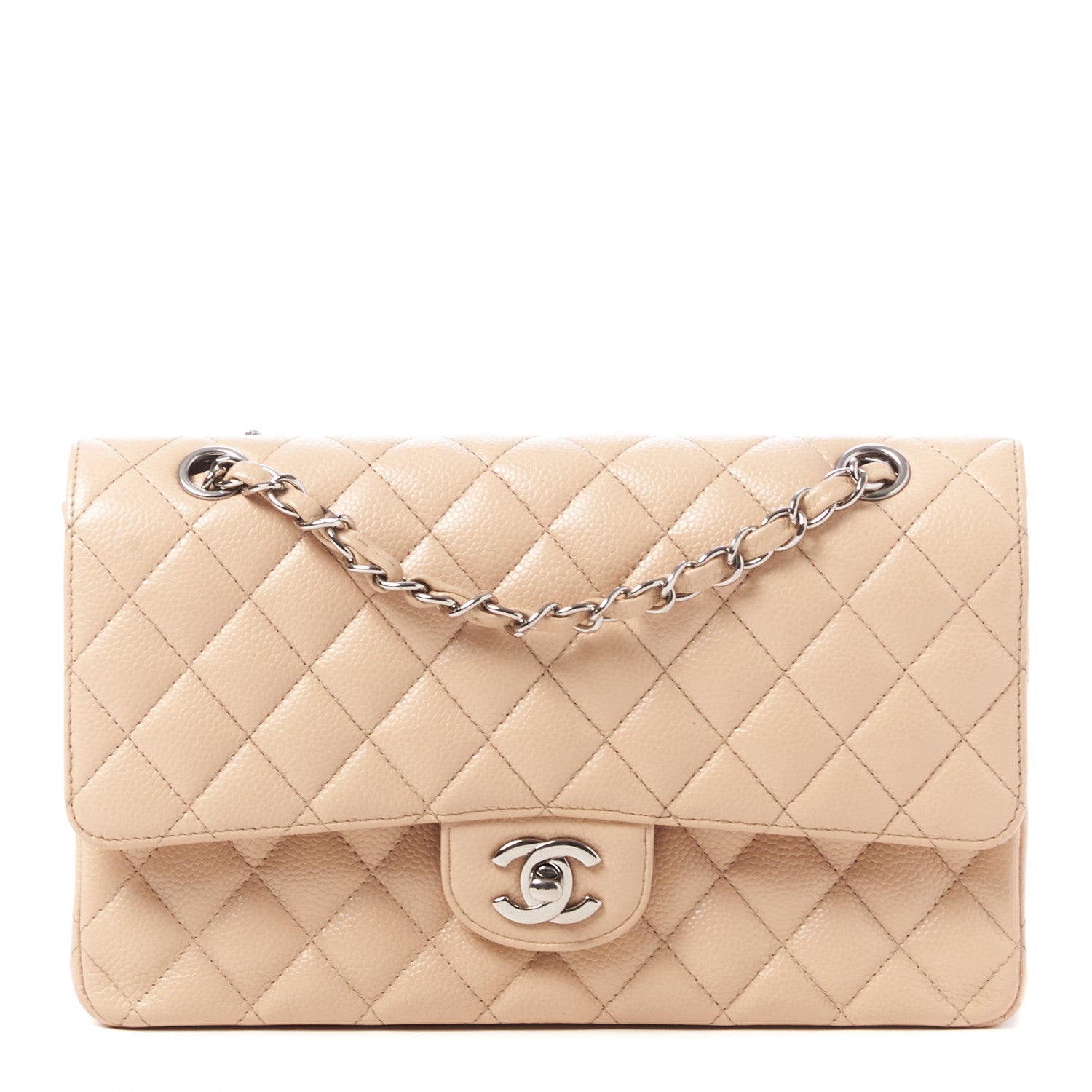 Chanel Caviar Quilted Medium Double Flap Beige Clair 1 of 9