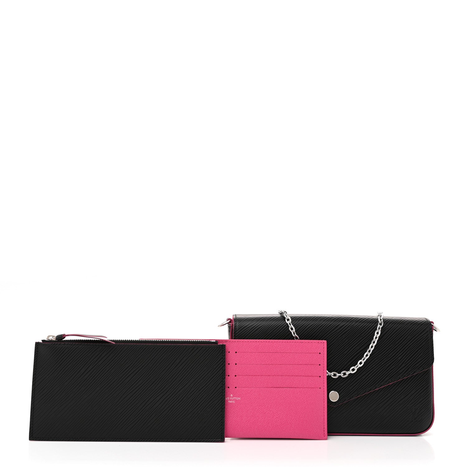 Louis Vuitton Epi Pochette Felicie Black Hot Pink 3 of 11
