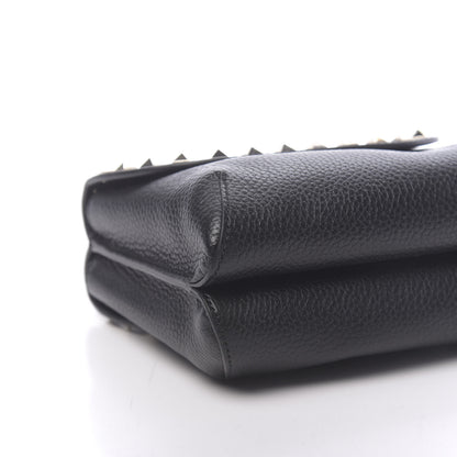 Valentino Garavani Pebbled Calfskin Rockstud Pouch On Chain Black 9 of 10