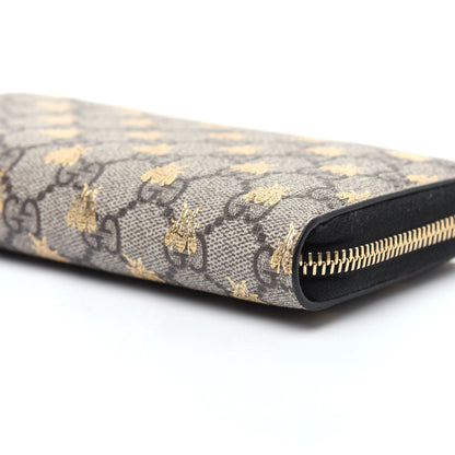 Gucci GG Supreme Monogram Bees Zip Around Wallet 7 of 11