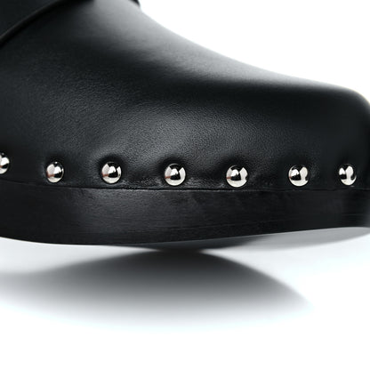 Hermes Calfskin Calya Mules 37 Black 9 of 14