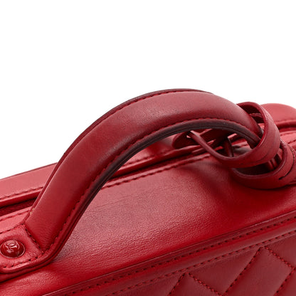 Chanel Lambskin Quilted Medium CC Filigree Vanity Case Dark Red 15 of 25
