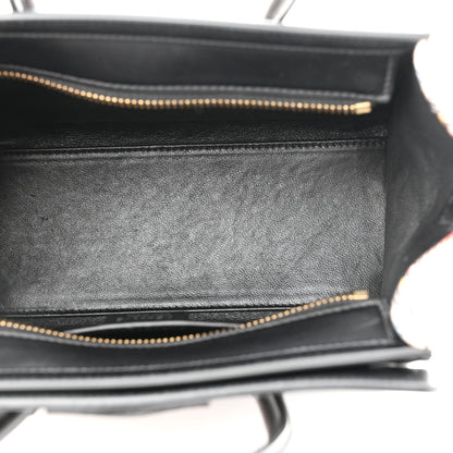 Celine Tartan Calfskin Nano Luggage Red Blue 5 of 11