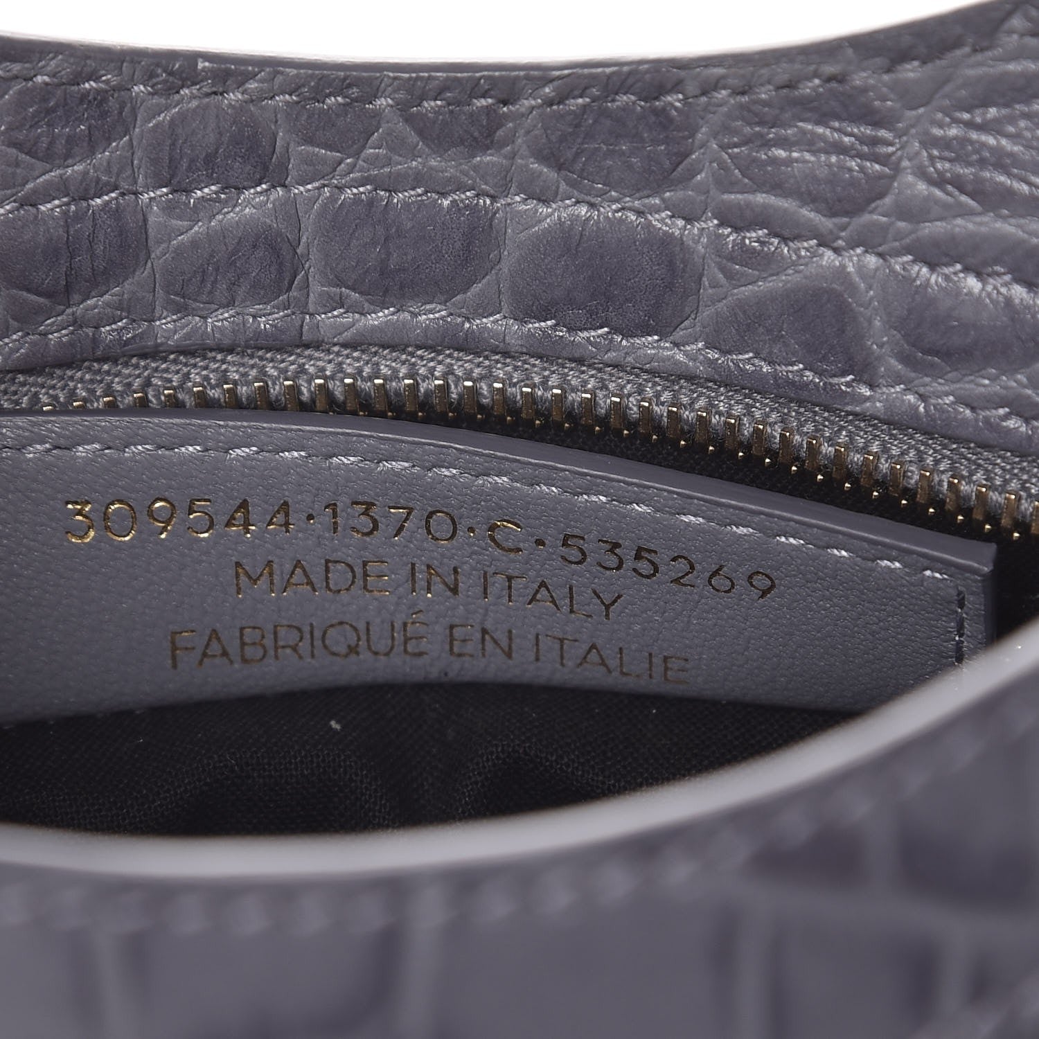 Balenciaga Calfskin Crocodile Embossed Giant 12 Gold Hardware Mini City Gris Beton 7 of 7