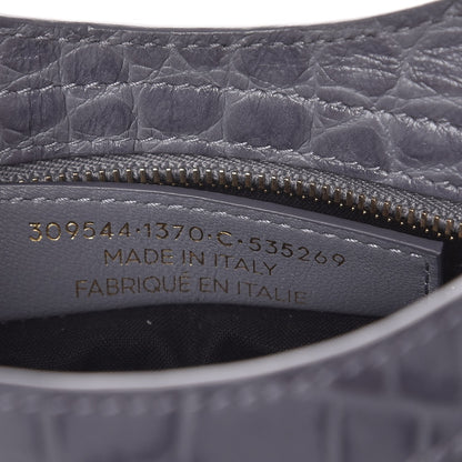 Balenciaga Calfskin Crocodile Embossed Giant 12 Gold Hardware Mini City Gris Beton 7 of 7