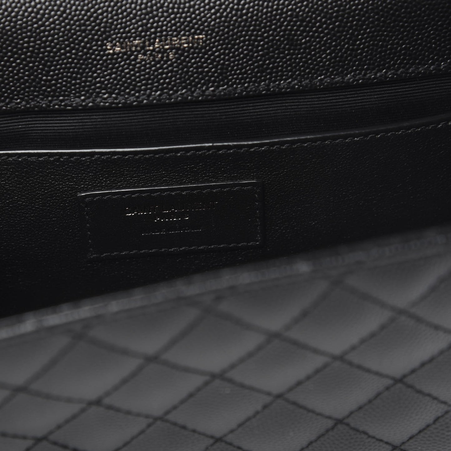 Grain De Poudre Textured Mixed Matelasse Triquilt Medium Monogram Satchel Black