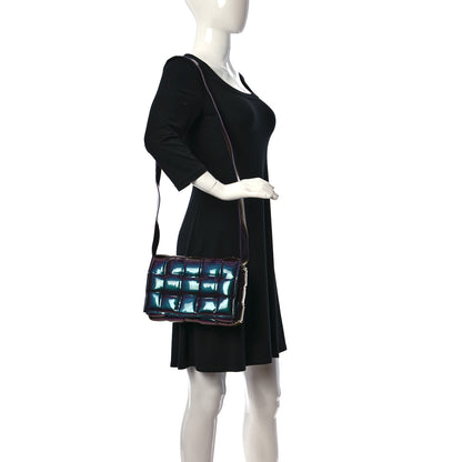 Bottega Veneta Glossy Nail Polish Nappa Maxi Intreccio Padded Cassette Crossbody Bag Holographic 3 of 9