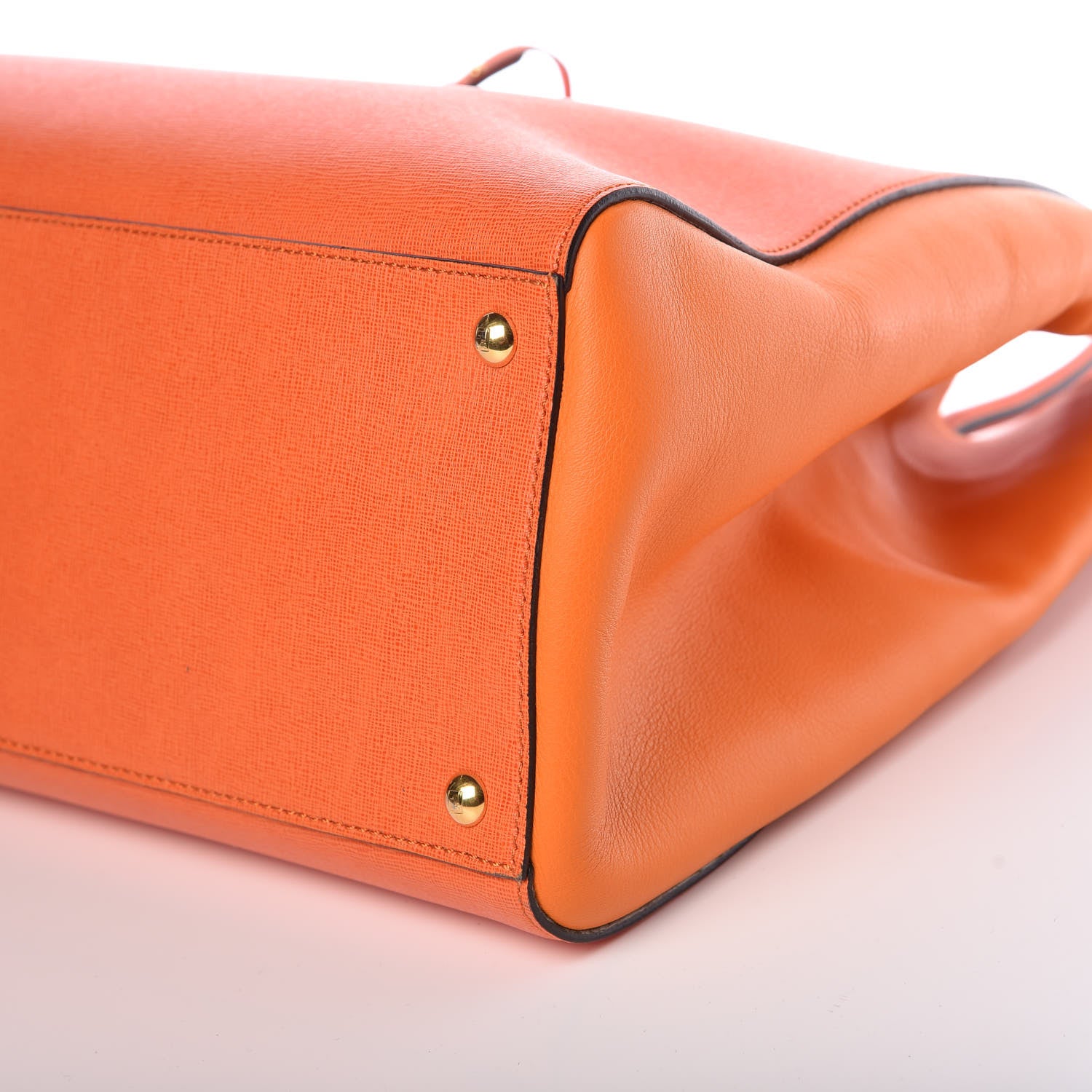 Fendi Vitello Elite Large 2Jours Tote Arancio 9 of 9