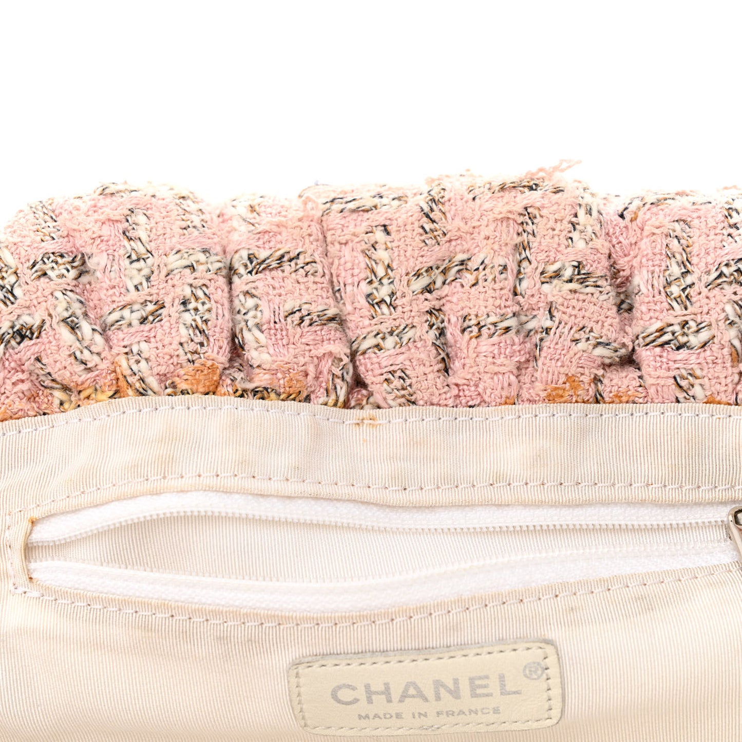 Tweed Boucle Knitting Bag Pink