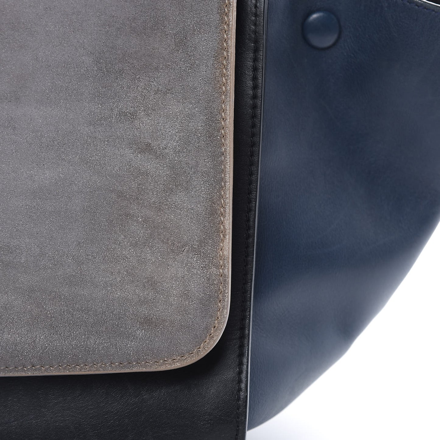 Calfskin Suede Medium Tri-Color Trapeze Grey
