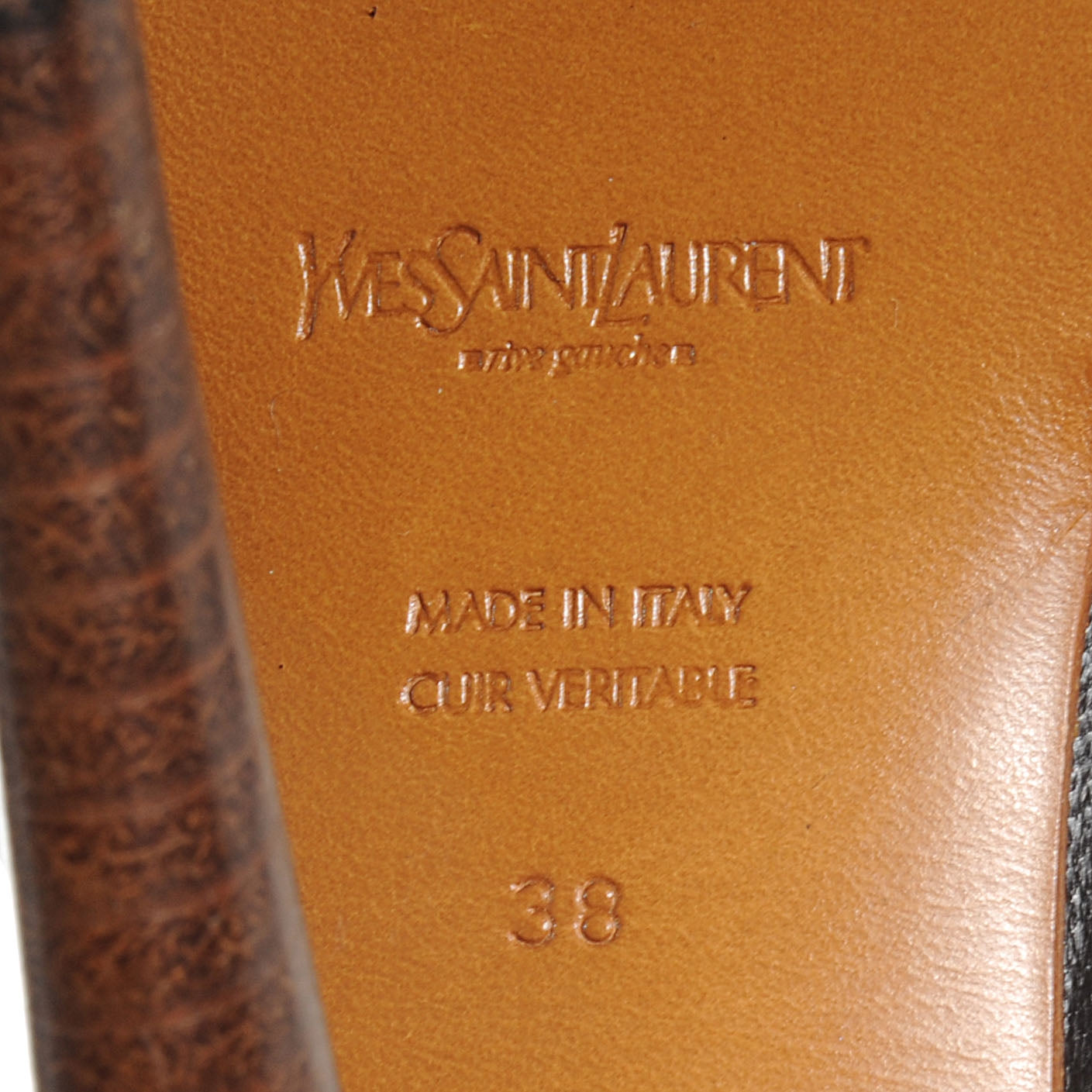 Saint Laurent Nappa Stretch 105 Platform Sandals 38 Chocolat 4 of 4