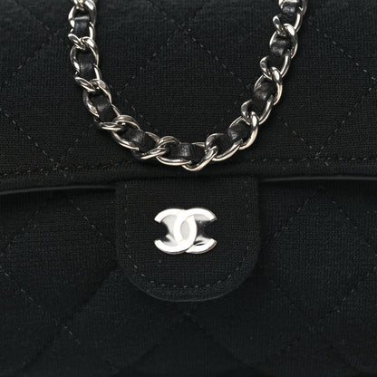 Chanel Jersey Fabric Quilted Foldable Tote With Chain Black Multicolor 11 of 14