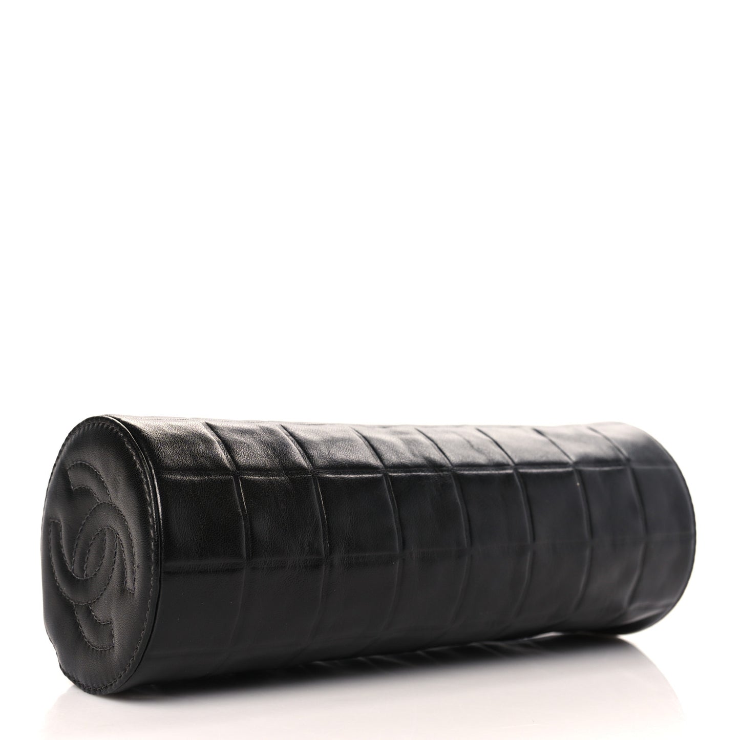 Lambskin Chocolate Bar Cosmetic Pouch Black