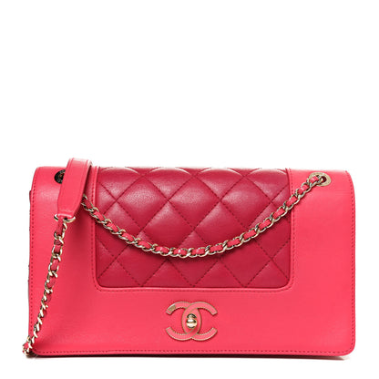 Chanel Sheepskin Quilted Small Vintage Mademoiselle Flap Pink Dark Pink 1 of 9