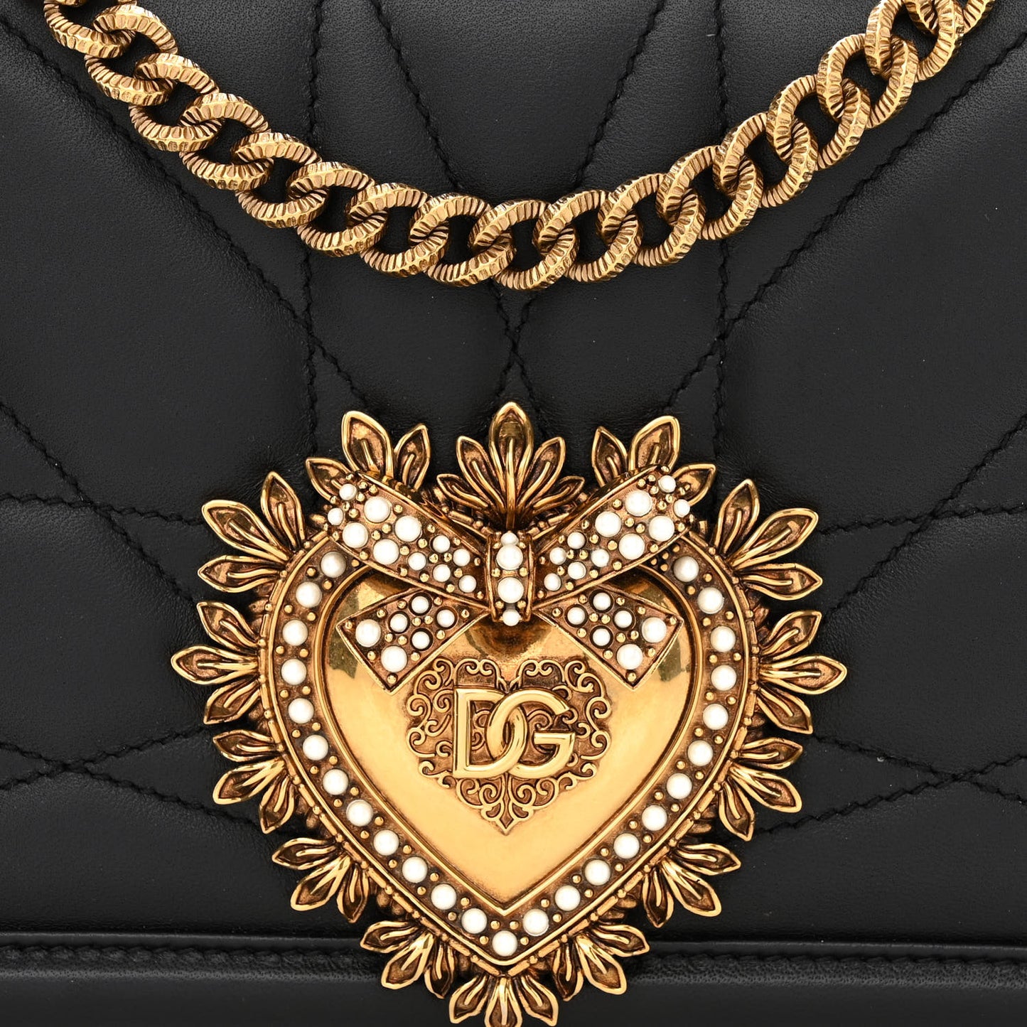Calfskin Medium Devotion Crossbody Bag Black