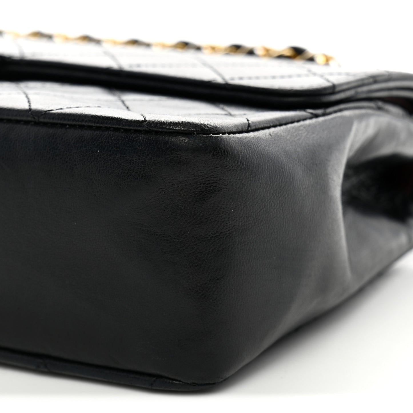 Lambskin Quilted Medium Double Flap Black