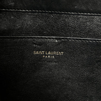 Saint Laurent Grained Lambskin Cassandre Envelope Pouch Black 6 of 8