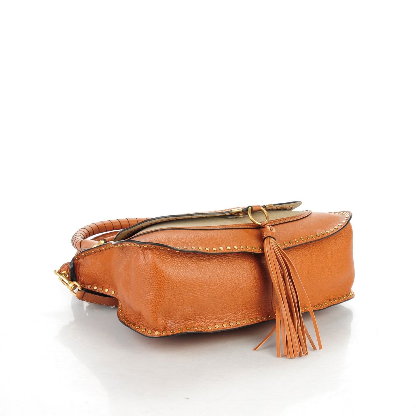 Calfskin Braided Medium Marcie Satchel Caramel