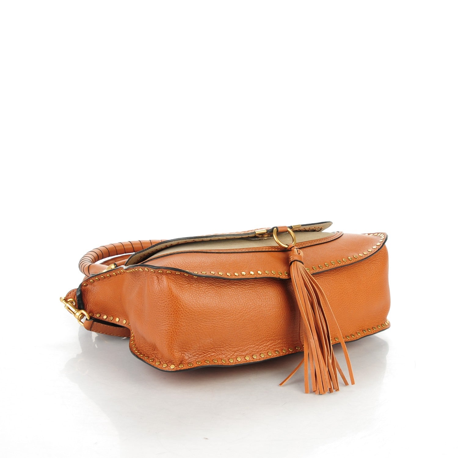 Chloe Calfskin Braided Medium Marcie Satchel Caramel 4 of 8