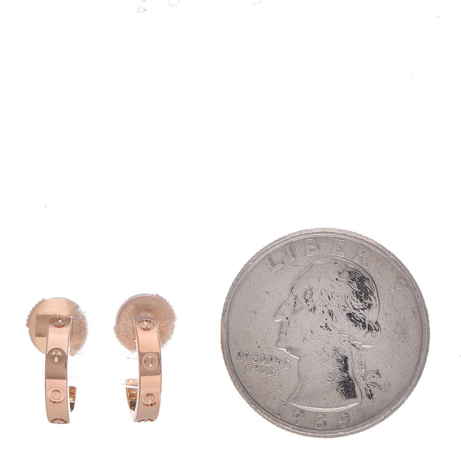 Cartier 18K Pink Gold Small LOVE Hoop Earrings 2 of 4