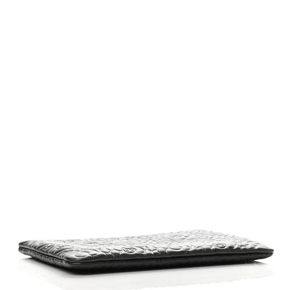Chanel Goatskin Camellia Embossed Medium Cosmetic Case Dark Grey 3 of 4