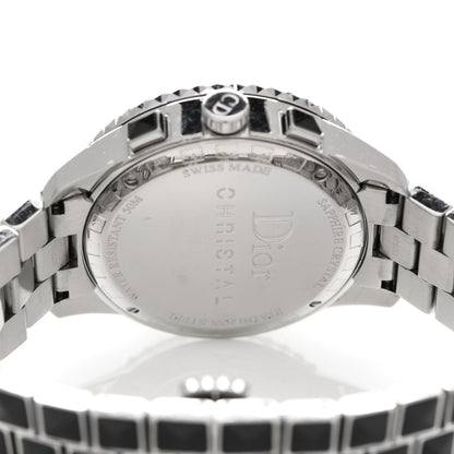 Christian Dior Stainless Steel Diamond Pave Bezel Sapphire 38mm Christal Chronograph Quartz Watch Black 4 of 5