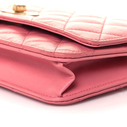 Chanel Aged Calfskin Quilted Reissue Wallet On Chain WOC Pink 10 of 14