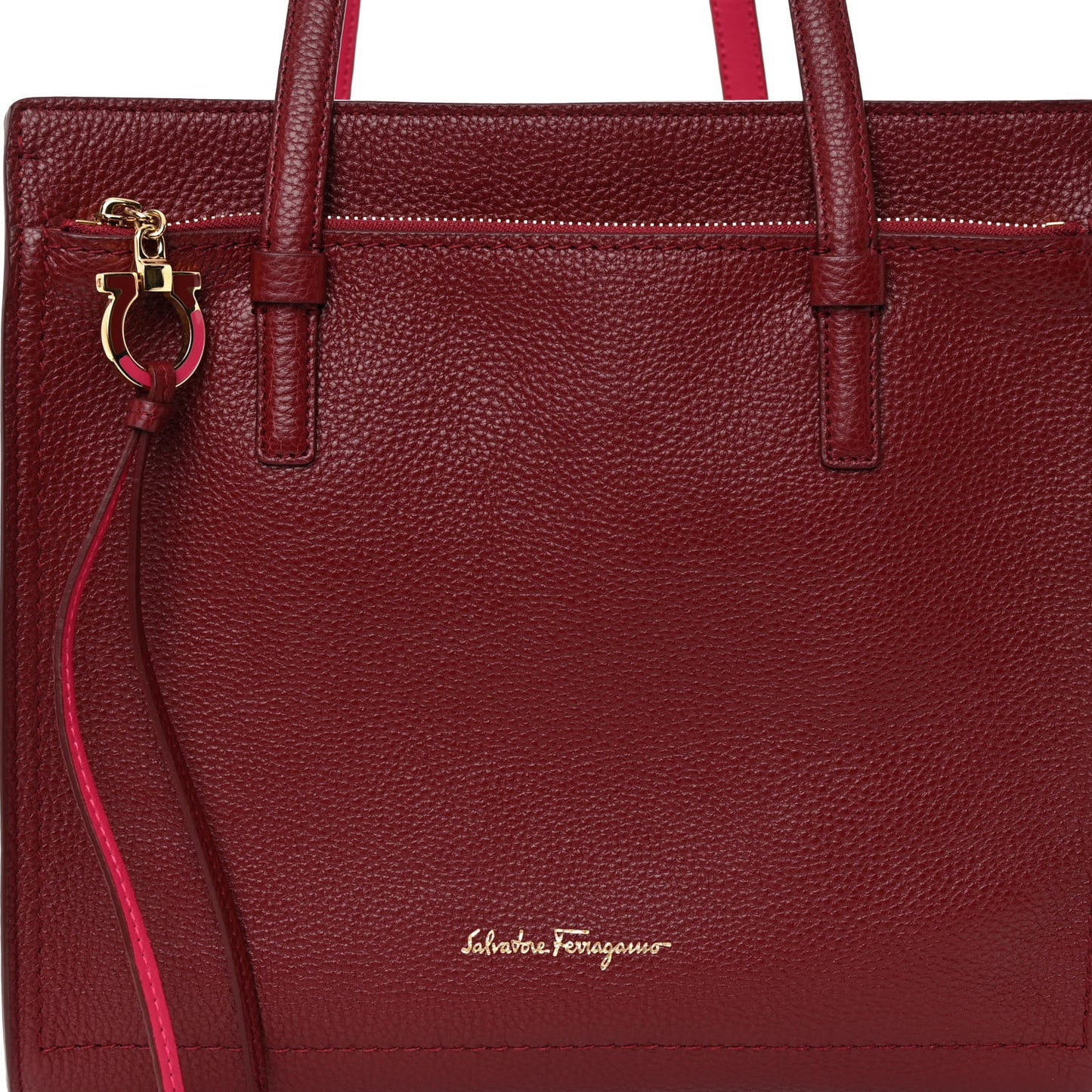 Calfskin Double Handle Medium Amy Tote Framboise