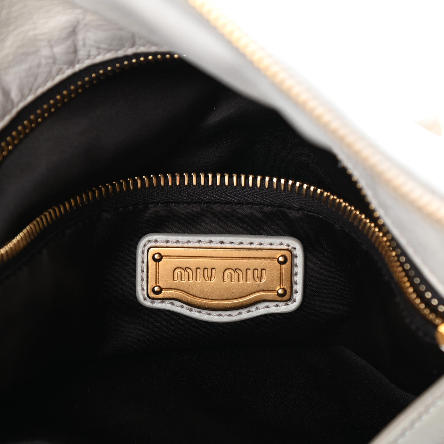 Miu Miu Vitello Lux Medium Bow Bag Talco 6 of 11