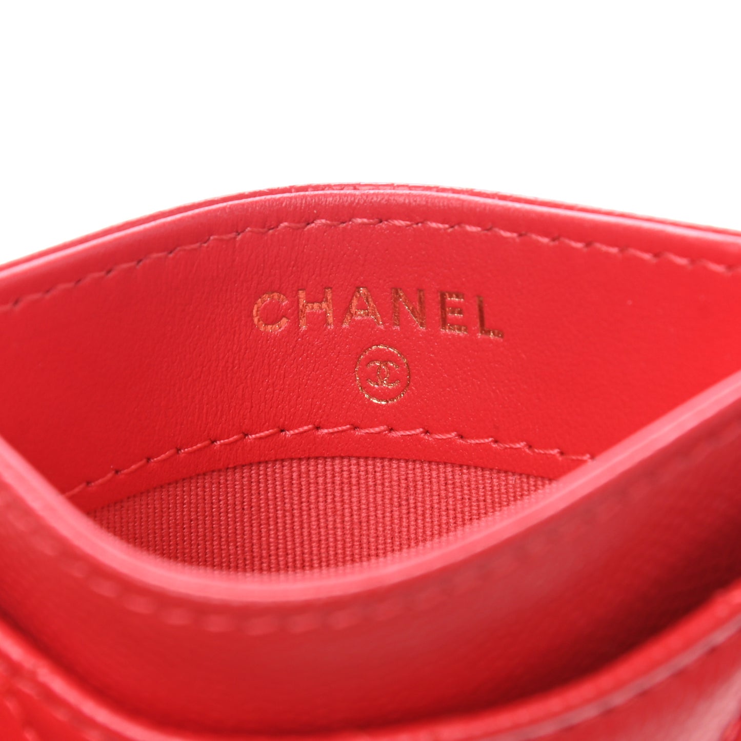 Caviar Quilted Card Holder Red