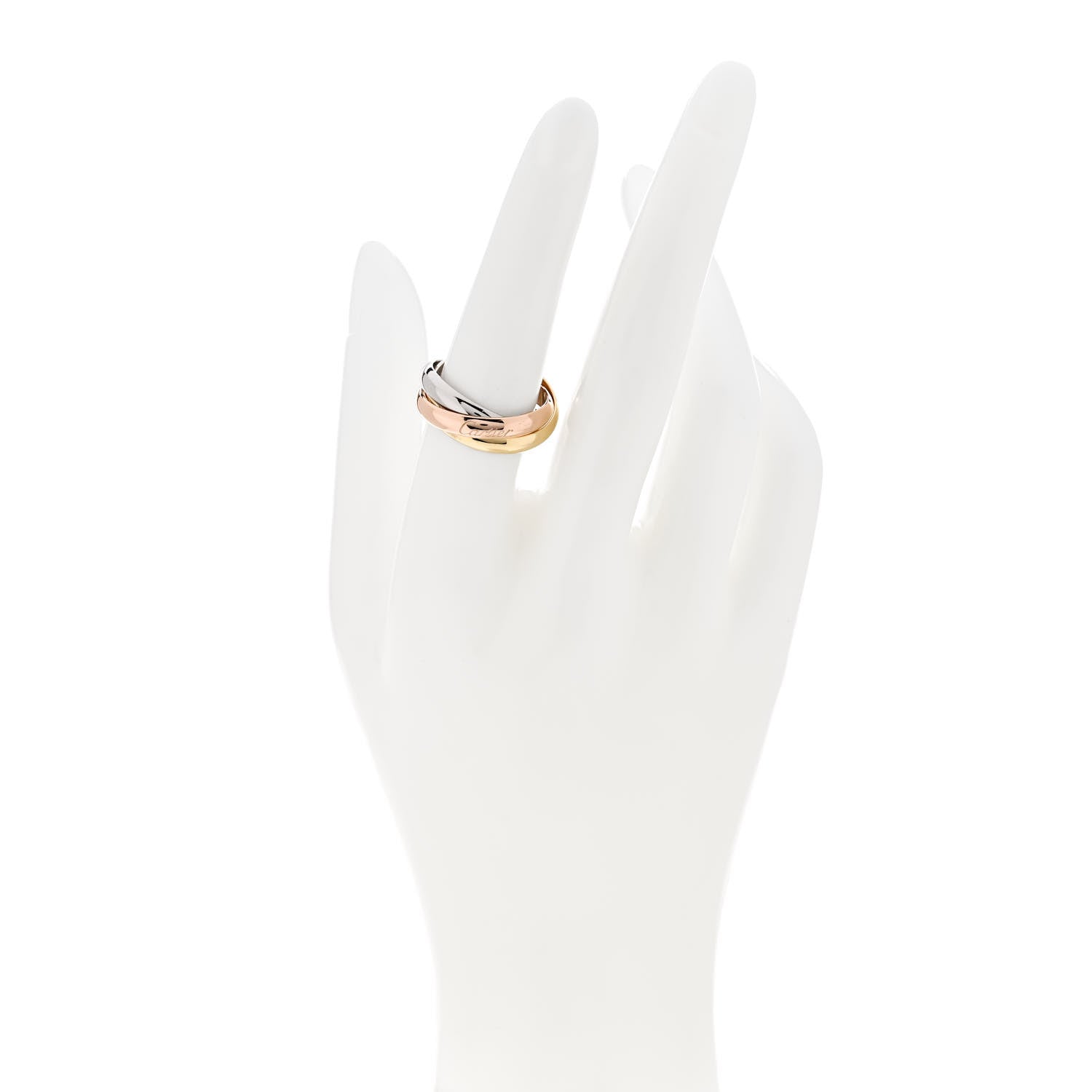 Cartier 18K Pink Yellow White Gold Classic Trinity Ring 55 7.25 2 of 5