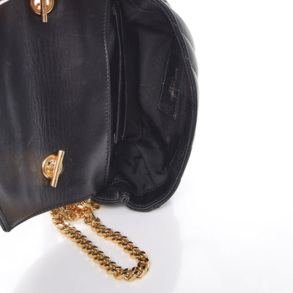 Saint Laurent Calfskin Matelasse Chevron Monogram Classic Baby Chain Bag Black 6 of 10