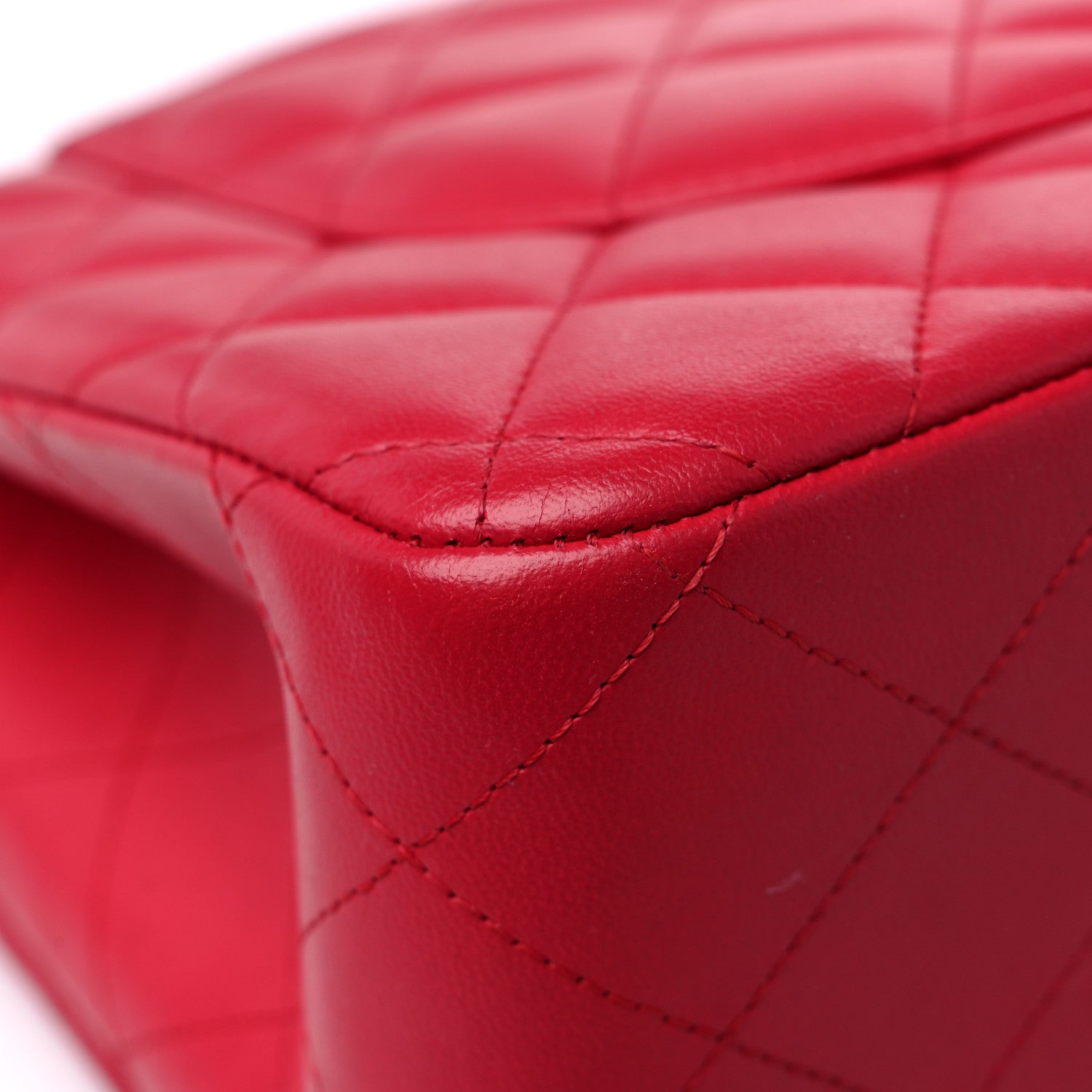 Chanel Lambskin Quilted Jumbo Double Flap Dark Pink 9 of 15
