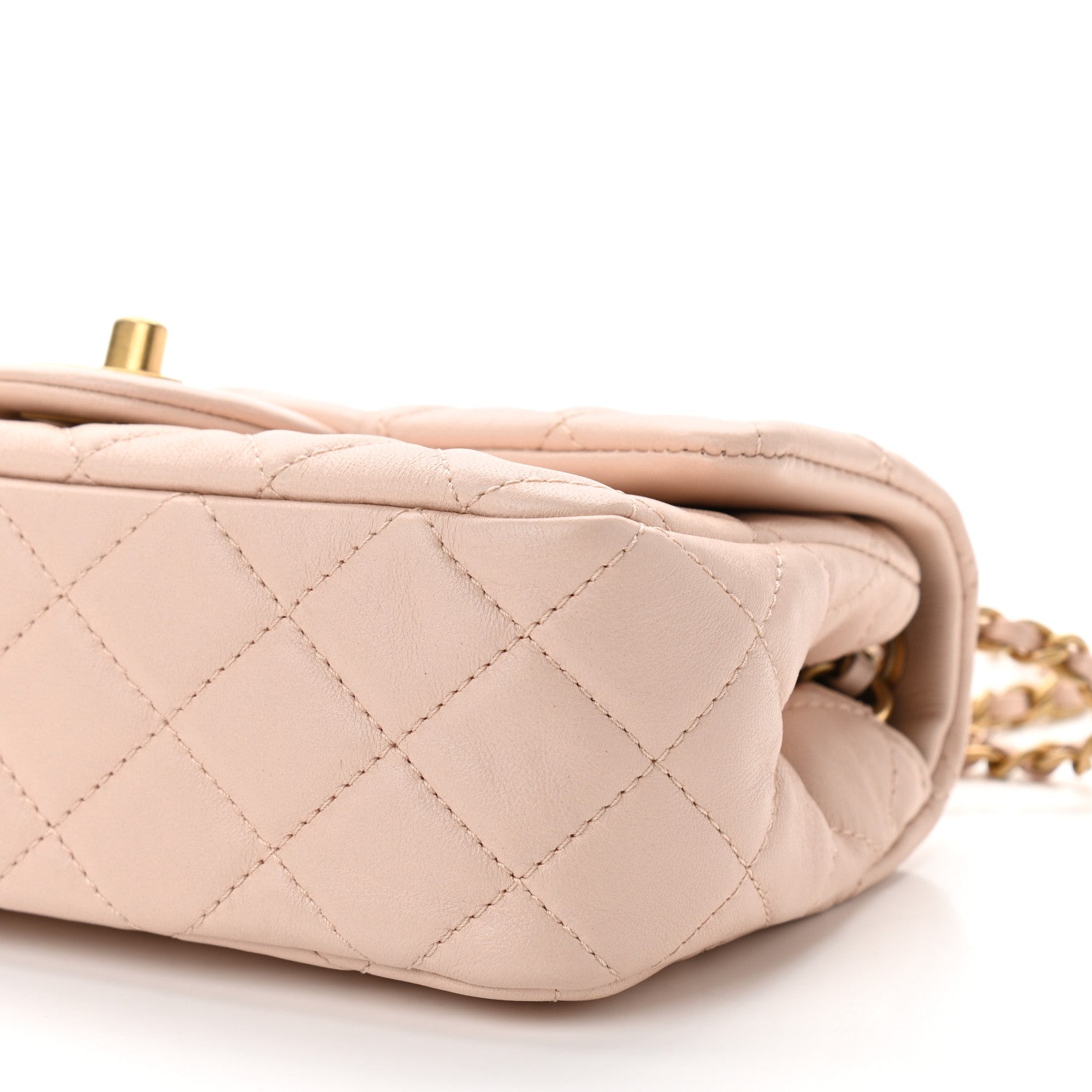 Chanel Lambskin Quilted Mini Rectangular Pearl Crush Flap Light Beige 10 of 10